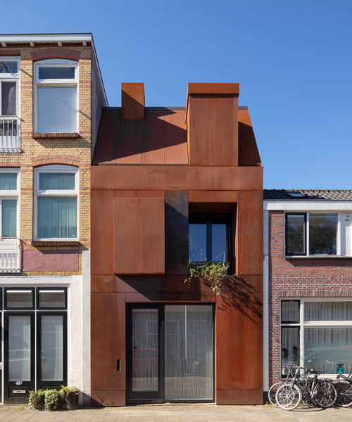 zecc architecten clads 'steel craft' house in corten steel façade in utrecht, the netherlands