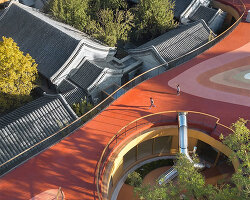 MAD architects tops yuecheng courtyard kindergarten in beijing with 'martian landscape'