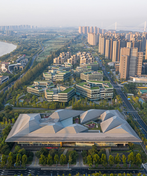 NBBJ adds pentagonal office buildings to nanjing's 'eco hi-tech island' in china