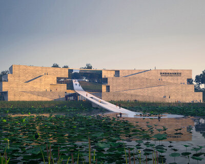 ZXD architects plans exhibition hall in china as a 'window' to a future town