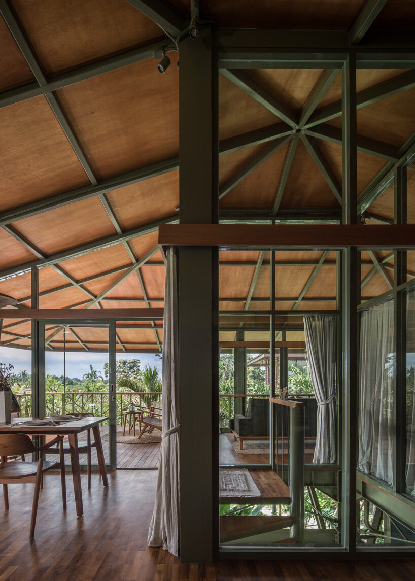 alexis dornier's stilt studios elevates prefab 'treehouse C' off the ground in bali