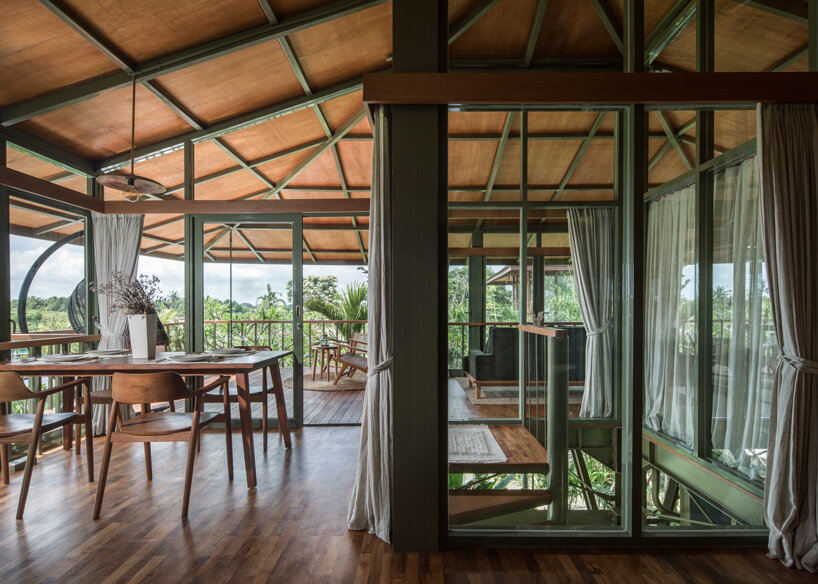alexis dornier's stilt studios elevates prefab 'treehouse C' off the ground in bali