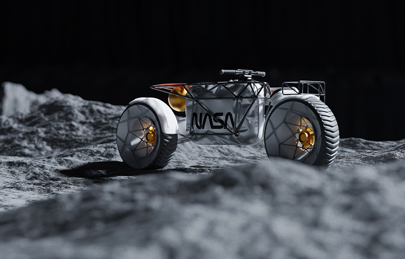 andrew fabishevskiy imagines a NASA electric motorcycle to travel to the moon