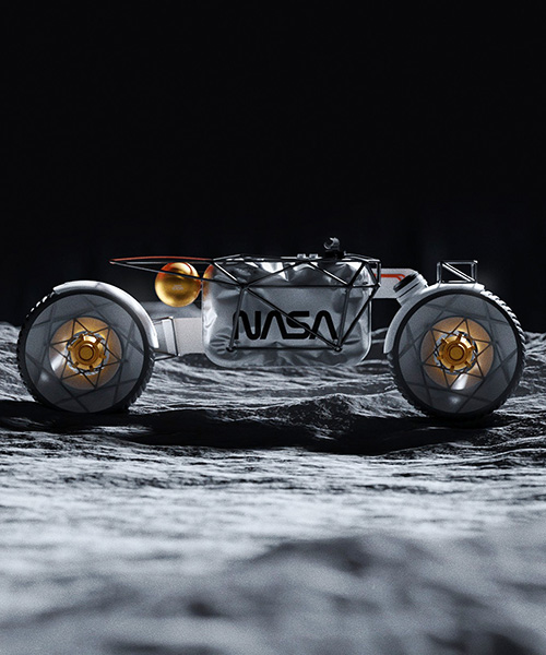 andrew fabishevskiy envisions an electric NASA motorcycle for moon traveling