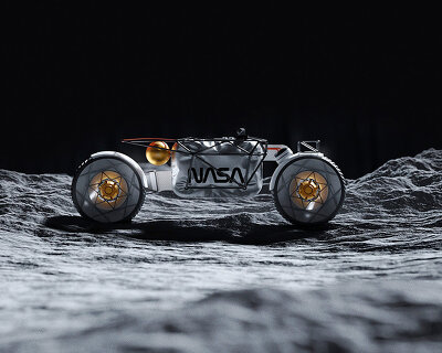 andrew fabishevskiy envisions an electric NASA motorcycle for moon traveling