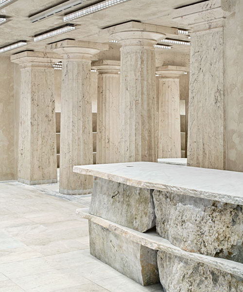 arquitectura-G curates an archeological atmosphere with its acne studios stockholm interior
