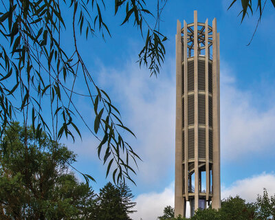 a new musical instrument towers 128 feet over indiana university