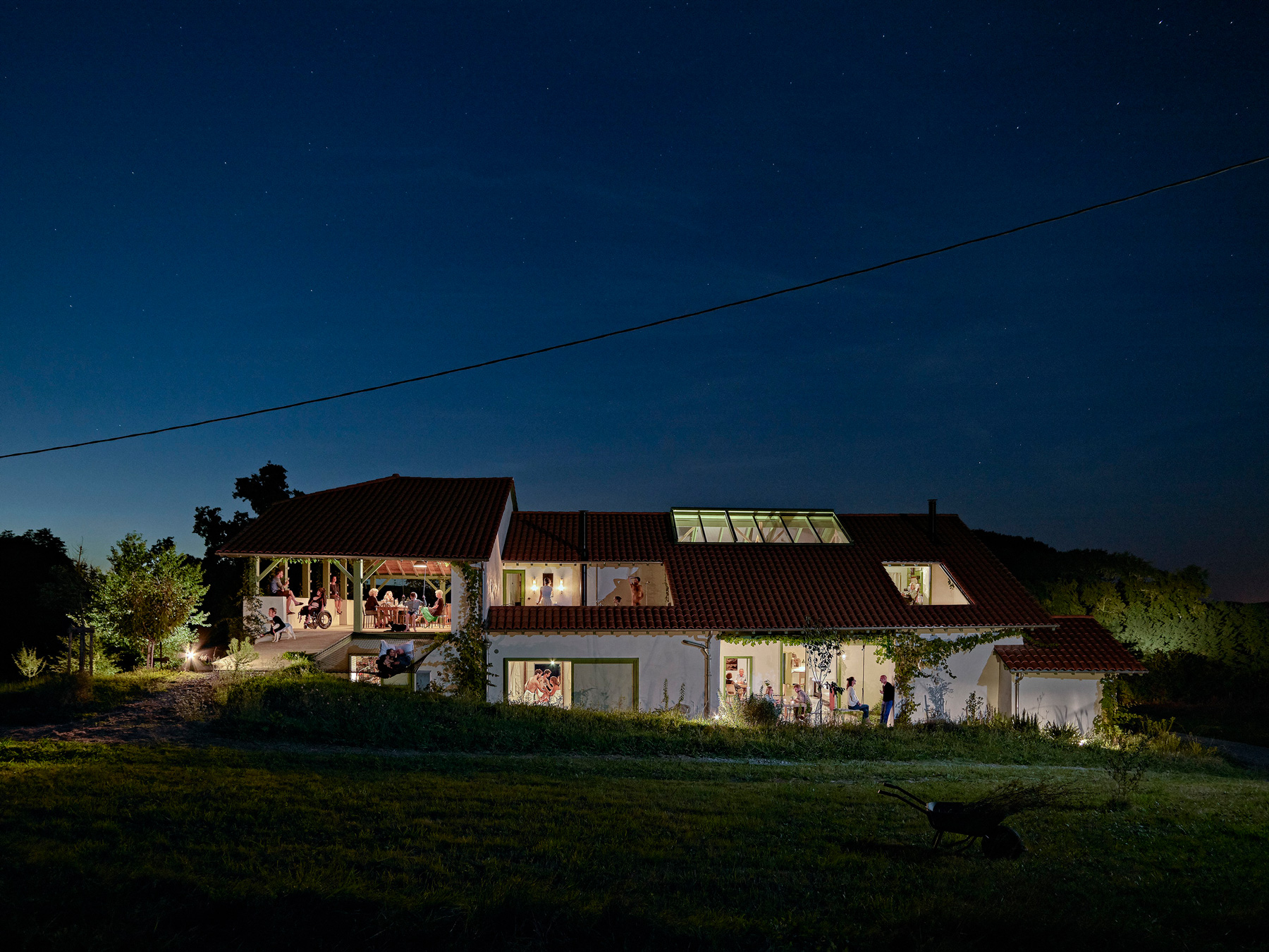 collectif encore transforms farm ruin into playful, lively house in south-western france