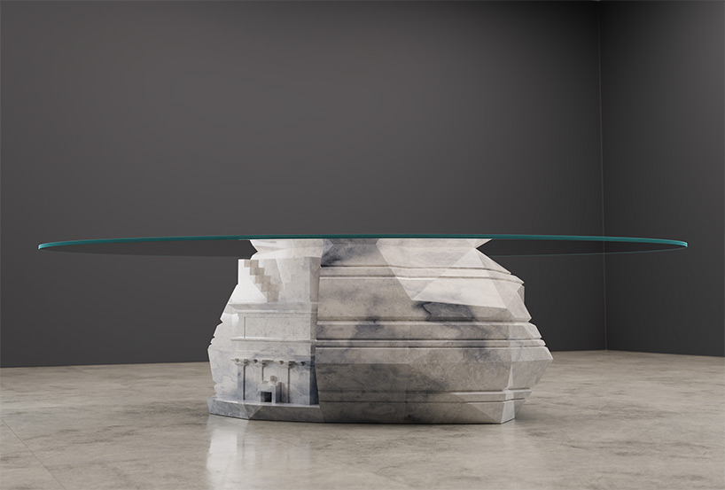 duffy london pay homage to ancient architecture with hand-carved marble 'civilization' tables