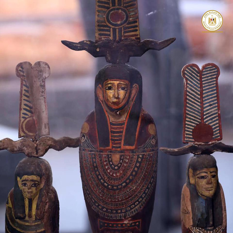 egypt unveils 100 newly-discovered sarcophagi - some with mummies inside