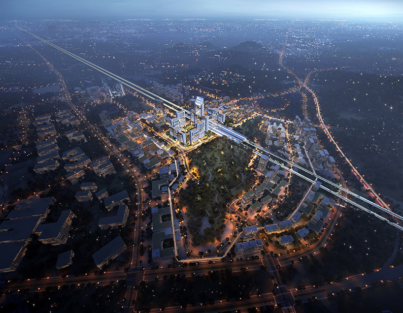 foster + partners plans 'guangming hub', a transport oriented development in china