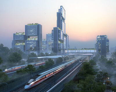foster + partners plans 'guangming hub', a transport oriented development in china