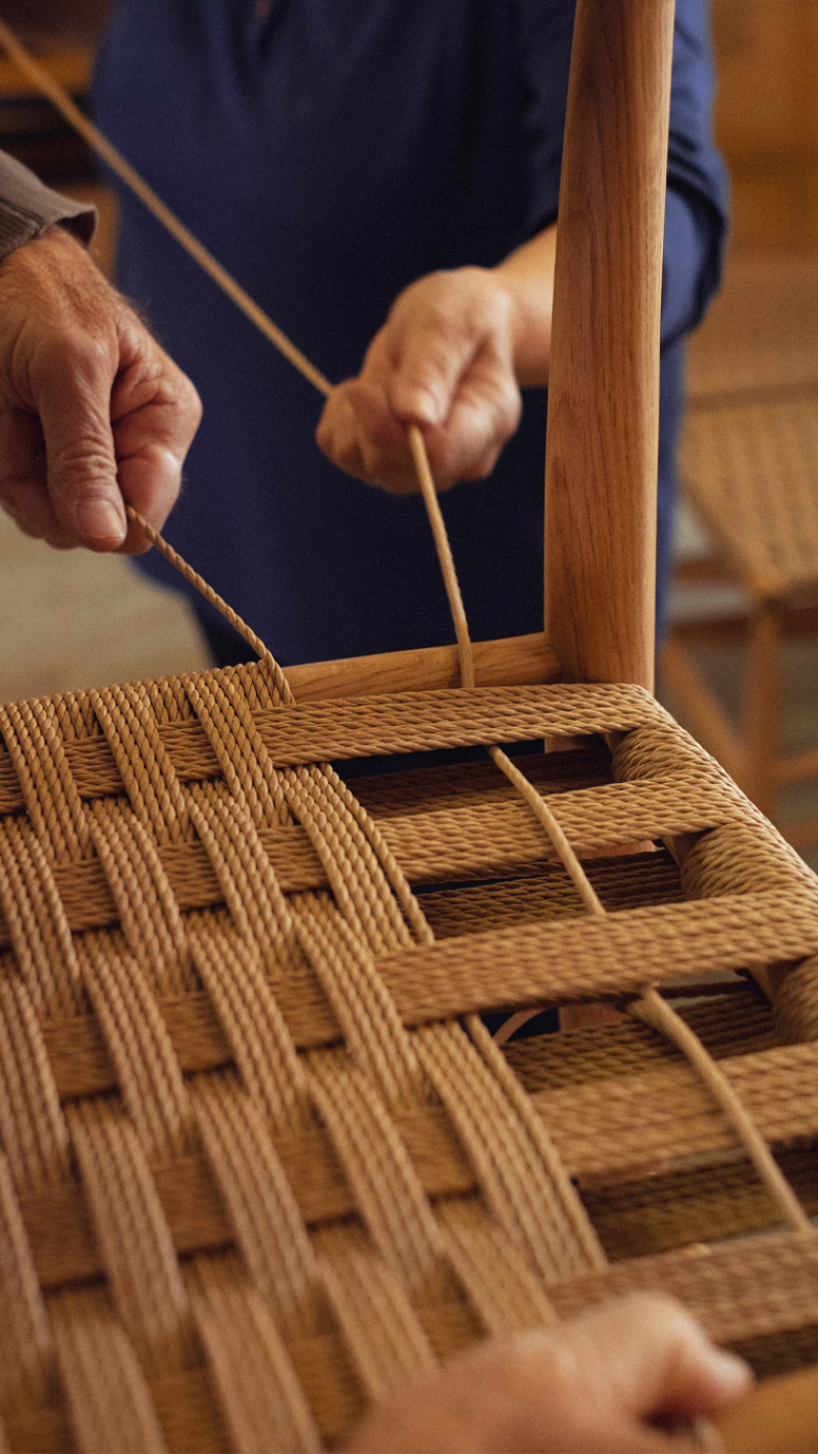 'pelleossa revisited' by francesco faccin features a handmade rush seat