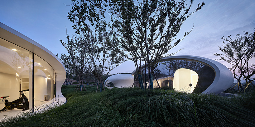line+ studio's wellness retreat has a pool overlooking china's rural landscape
