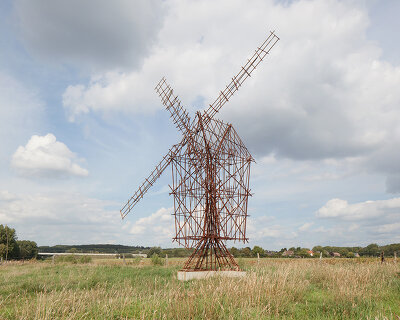 gijs van vaerenbergh's 'study of a windmill' suggests a playful hand-sketch