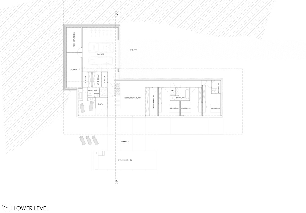 linear concrete residence by govaert & vanhoutte architects blends in belgian forest