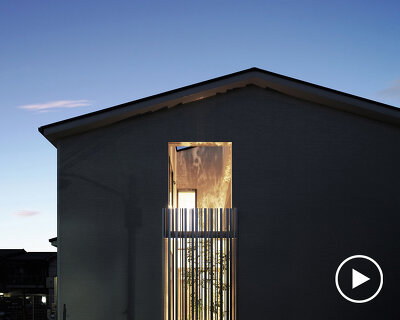 jun murata completes japanese guesthouse with small courtyard where light + shadow play