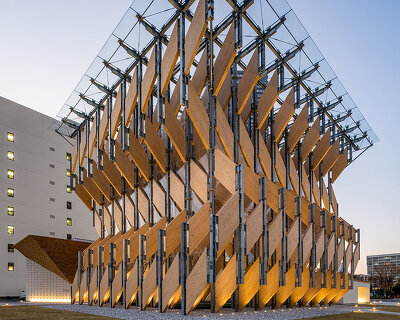 kengo kuma builds temporary pavilion in japan from cross-laminated timber panels
