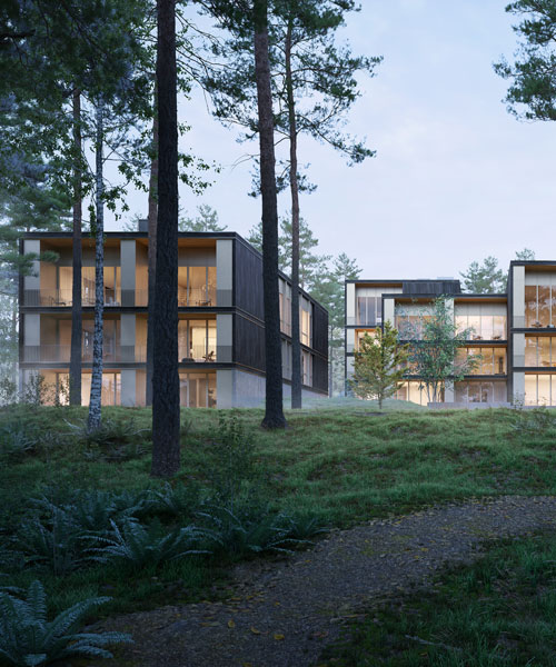 david chipperfield plans marina apartments along wooded lakeshore outside berlin