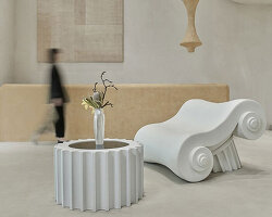 one fine day studio adds 'fragments of the past' to furniture retail interior in china