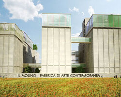 pardini hall architecture transforms old brutalist mill into multifunctional cultural center in italy