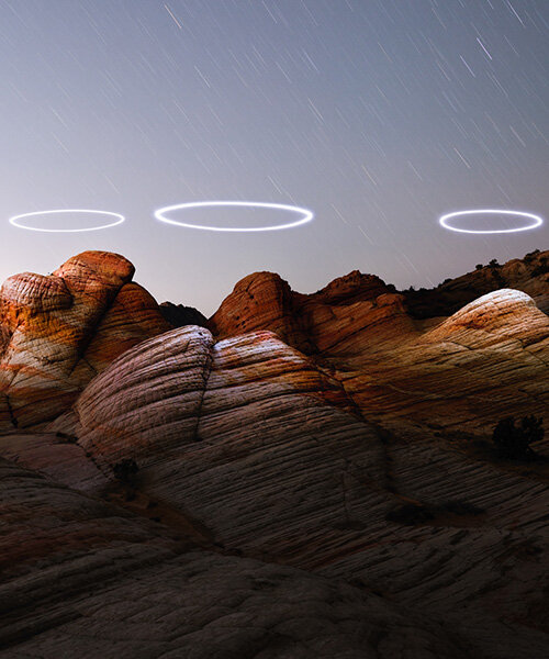 reuben wu uses drones to illuminate utah's erosional landscapes in light storm series