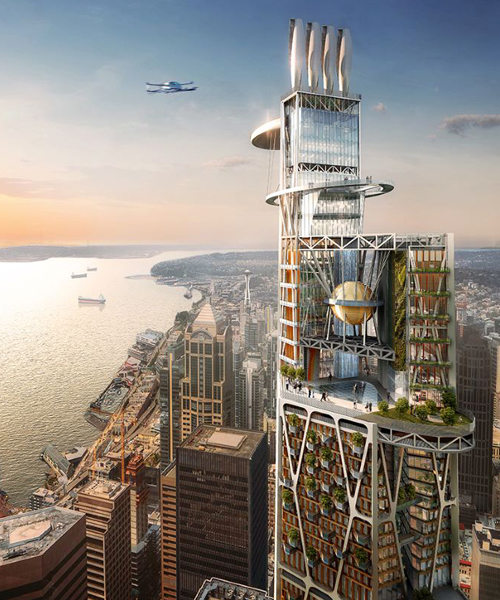 seattle 2030 is a post-pandemic tower concept complete with 'cloud walk' observatory