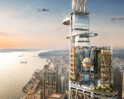 seattle 2030 is a post-pandemic tower concept complete with 'cloud walk' observatory