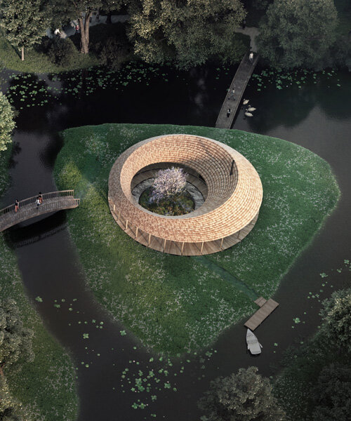 squareone plans circular pavilion with open courtyard for denmark's sanderumgaard garden