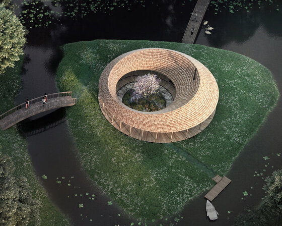 squareone plans circular pavilion with open courtyard for denmark's sanderumgaard garden