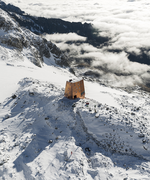 'sasso nero' is a copper-clad refuge in the italian alps designed by stifter + bachmann