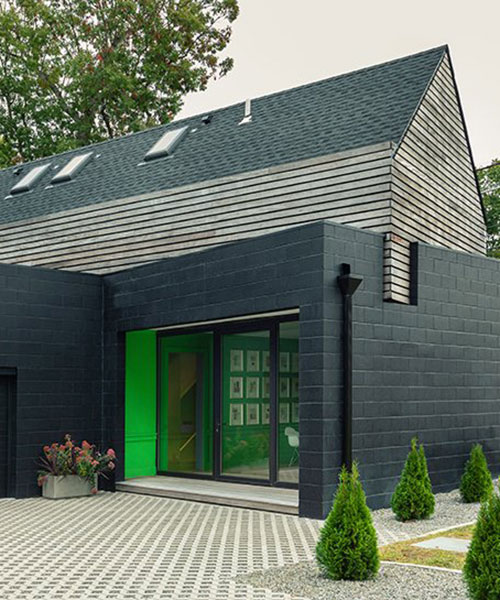 stuart shanks & b^space studio insert pops of color within suburban house in new york