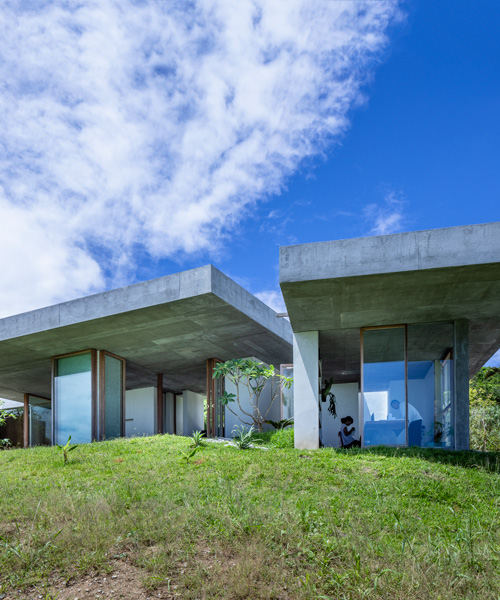 studio cochi architects' concrete house opens toward the lush landscape of okinawa island