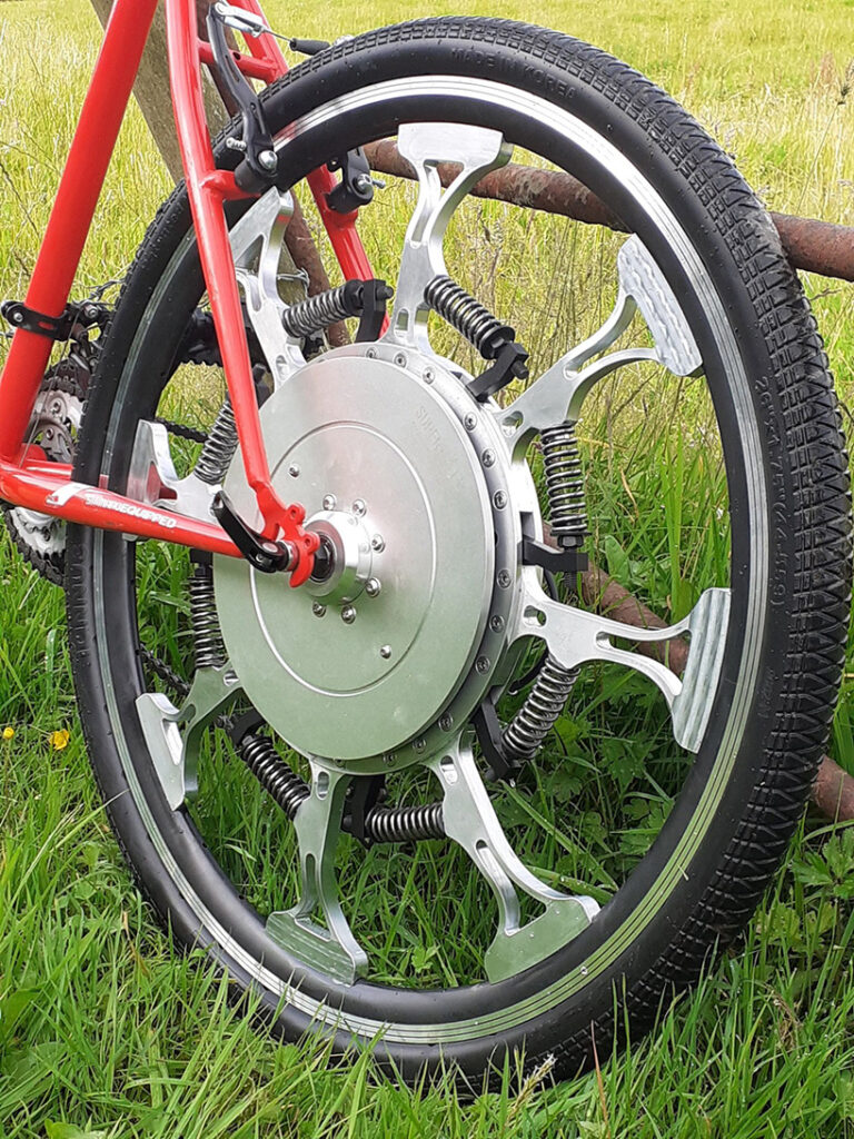the SuperWheel uses your weight to turn your bike into a powerassisted
