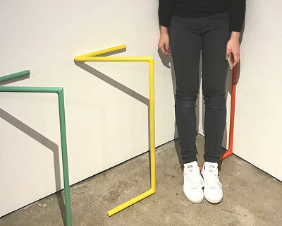 takuya aramata's graphic chair design turns every corner into a seating spot