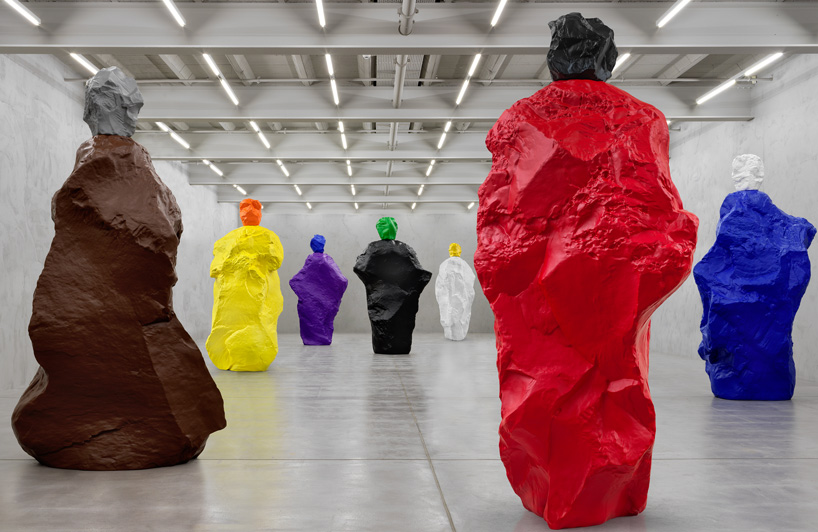 ugo rondinone's monumental 'nuns + monks' sculptures exhibited at galerie eva presenhuber