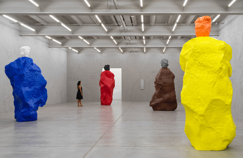 ugo rondinone's monumental 'nuns + monks' sculptures exhibited at galerie eva presenhuber