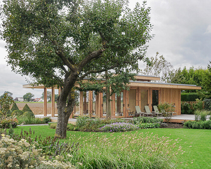 buitenhuis by VLOT architects is a low-carbon, modular timber structure in the netherlands