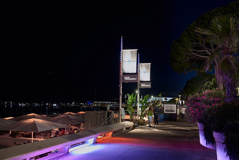 alain gilles installs a high-end lighting system on the beach entrances of cannes