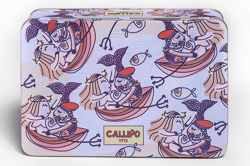 antonio aricò's packaging design for callipo combines doodles with italian mythologies