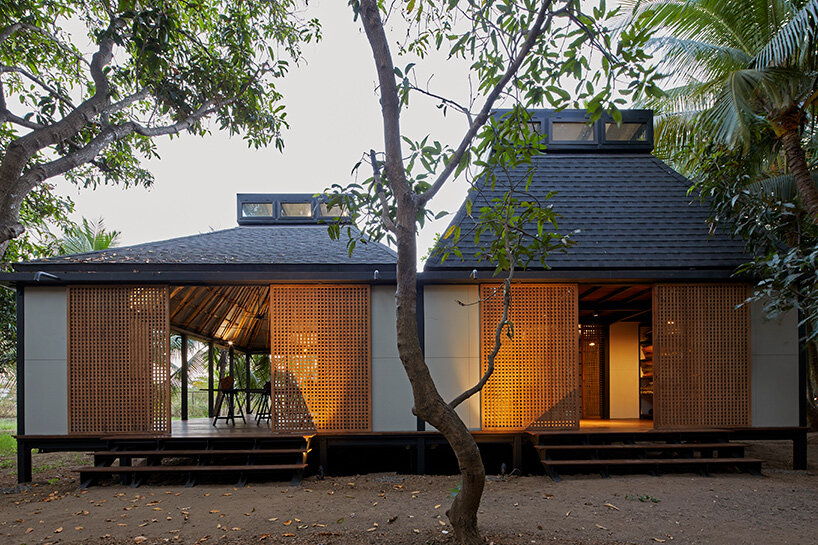 architecture brio elevates mumbai artist retreat on boulders to protect it from flooding