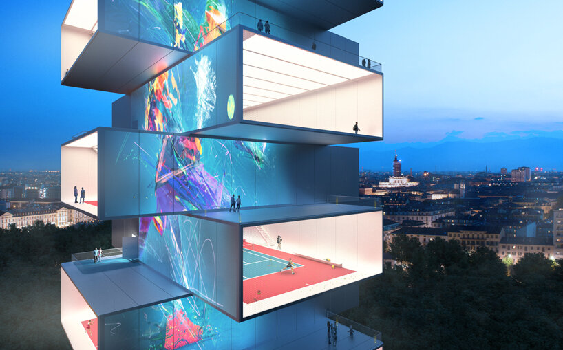 carlo ratti associati unveils 300ft tall 'playscraper' tennis tower concept designboom
