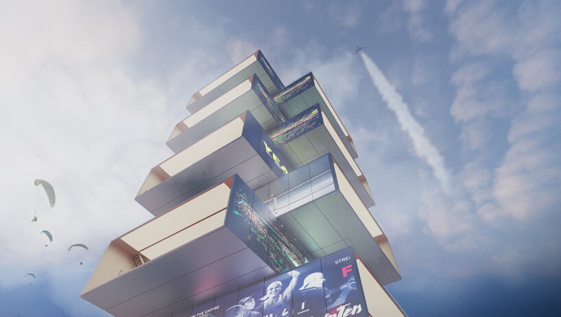 carlo ratti associati unveils 300ft tall 'playscraper' tennis tower concept designboom
