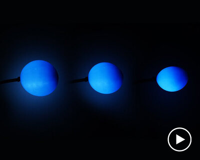 chaosteria's 'balloon lamp' installation slowly shrinks and dims like a disappearing star