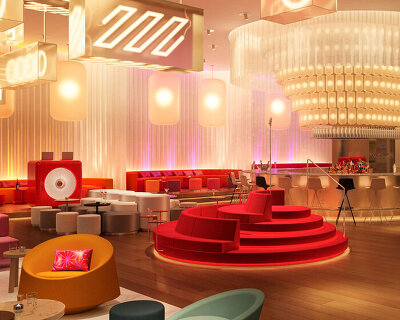 concrete brings the bright neon lights of osaka to japan's first W hotel