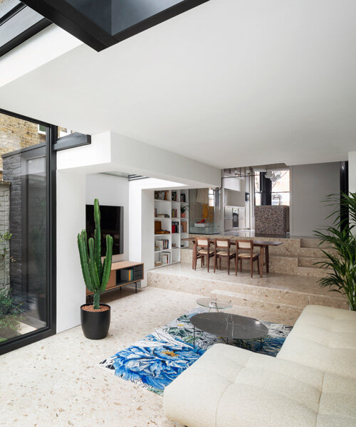 bureau de change adds interlocking geometric glass extension to victorian house in london
