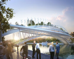 parisians will grow their own food along the 'green line' garden footbridge by VCA