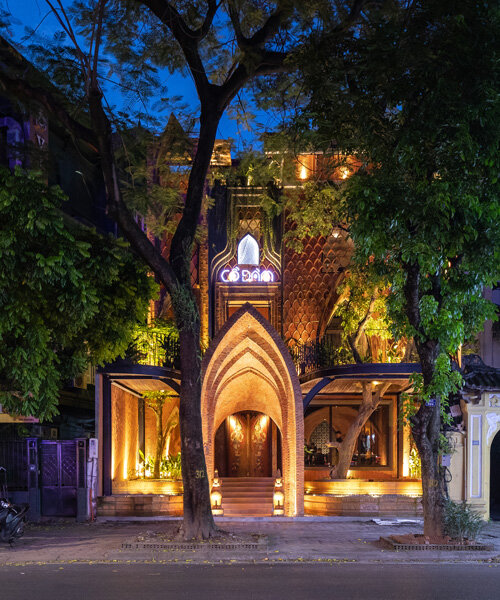 le house designs vegetarian restaurant in vietnam to resemble a champa red brick temple