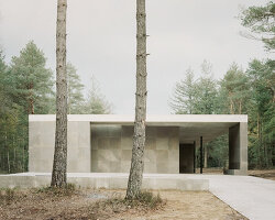 KAAN architecten's contemplative, stone-clad loenen pavilion honors dutch veterans