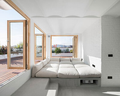 m-i-r-a blurs interior & exterior with vast windows in barcelona loft apartment